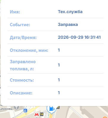 Созданное событие будет отображаться в отчетах, например в хронологии, а также на карте…